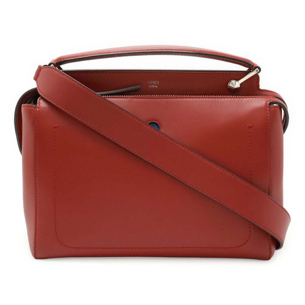 FENDI Red Leather Shoulder Bag